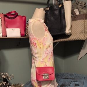 Furla Vibrant Crossbody Bag Small Leather Italy Long Chain Stylish
